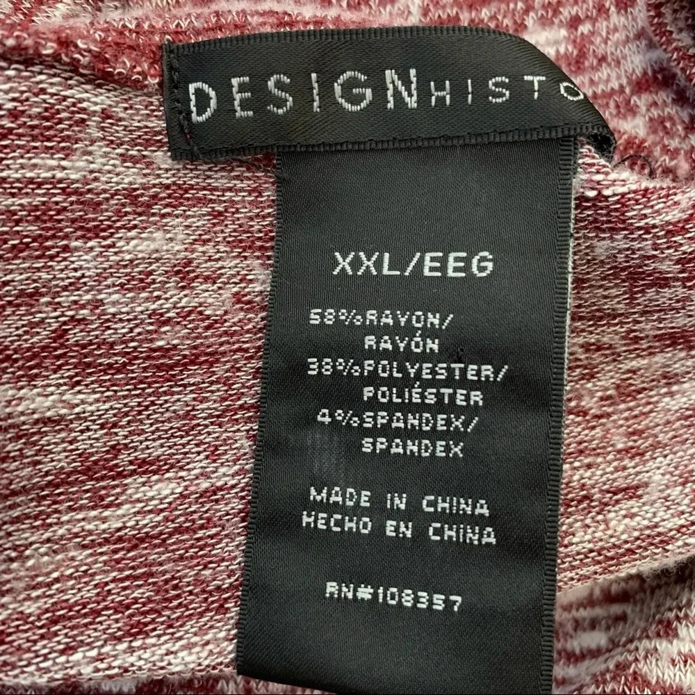 Design History Womans Knit Sweater Top XXL Maroon Soft Cozy Long Sleeve - Picture 6 of 9